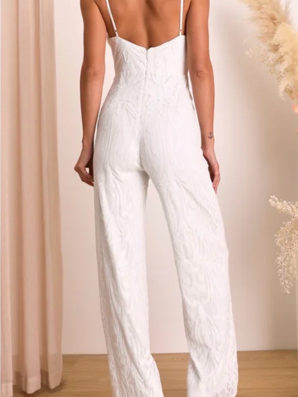 Lulu’s wide leg, sequin white jumpsuit! - Picture 6 of 6